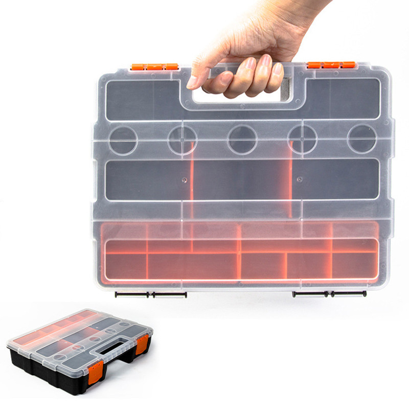 1 PC multifunktsionaalne tööriistakast Riistvaraosade hoiukastid Eemaldatavad vaheseinad Plastkonteiner Kruvielementide sorteerimise korraldaja
