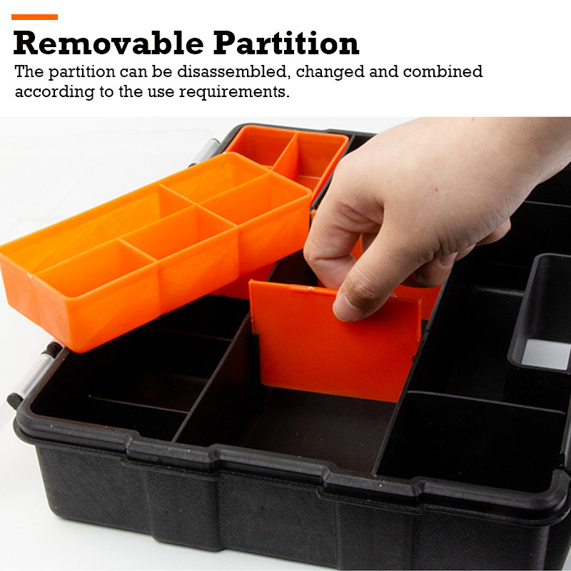 1 PC multifunktsionaalne tööriistakast Riistvaraosade hoiukastid Eemaldatavad vaheseinad Plastkonteiner Kruvielementide sorteerimise korraldaja