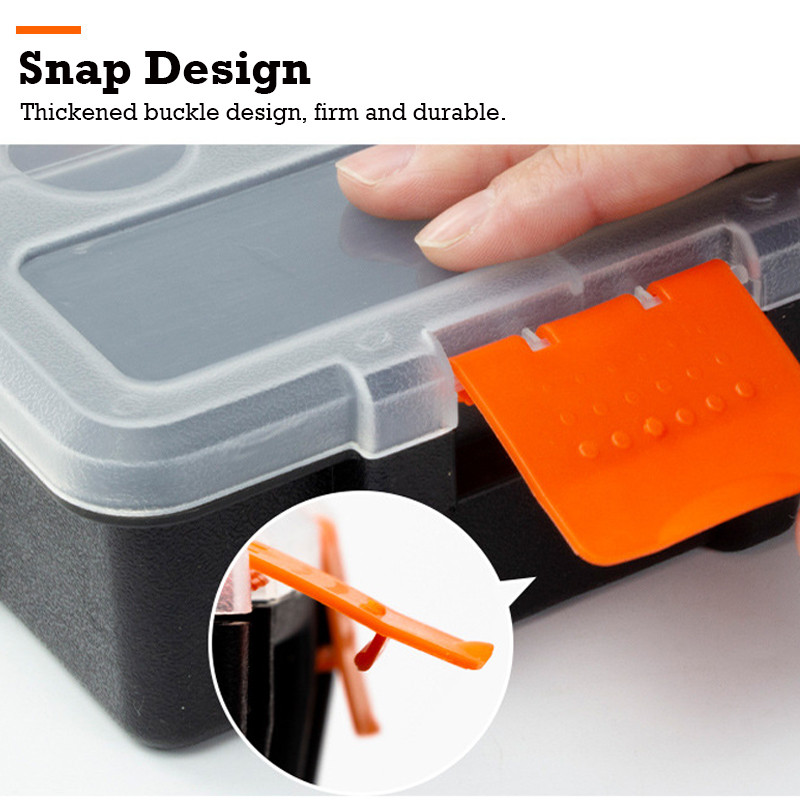 1 PC multifunktsionaalne tööriistakast Riistvaraosade hoiukastid Eemaldatavad vaheseinad Plastkonteiner Kruvielementide sorteerimise korraldaja