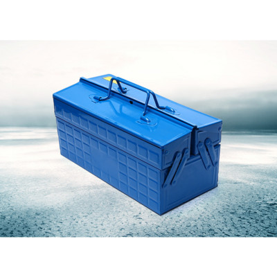 Metallist tööriistakast, kaasaskantav 3-aluseline konsoolne terasest tööriistakast tööriistade hoiustamise korraldaja kodu elektriku riistvara remondiks 34x16x15cm