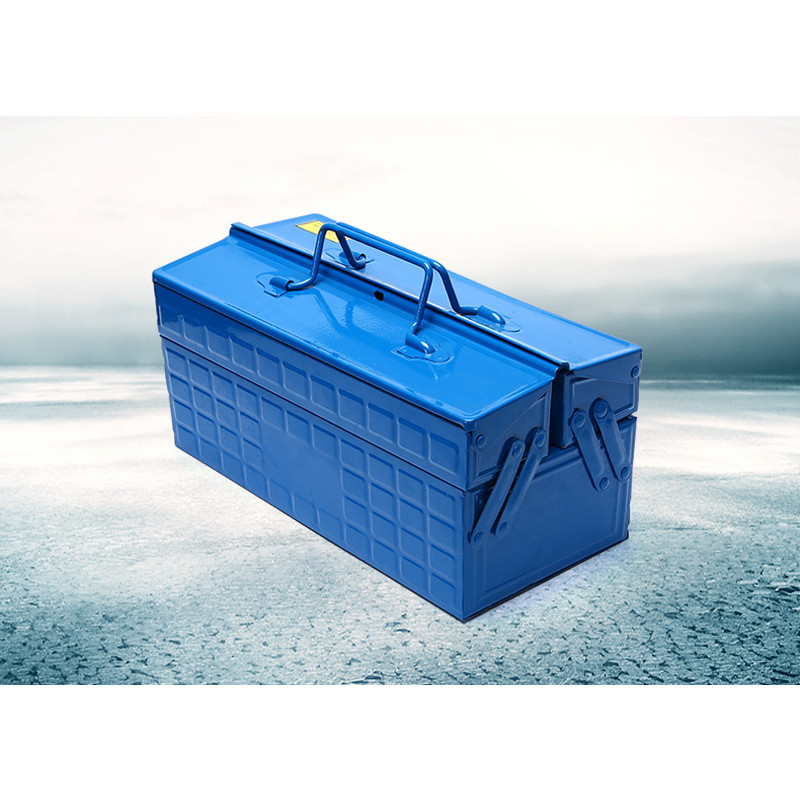 Metallist tööriistakast, kaasaskantav 3-aluseline konsoolne terasest tööriistakast tööriistade hoiustamise korraldaja kodu elektriku riistvara remondiks 34x16x15cm