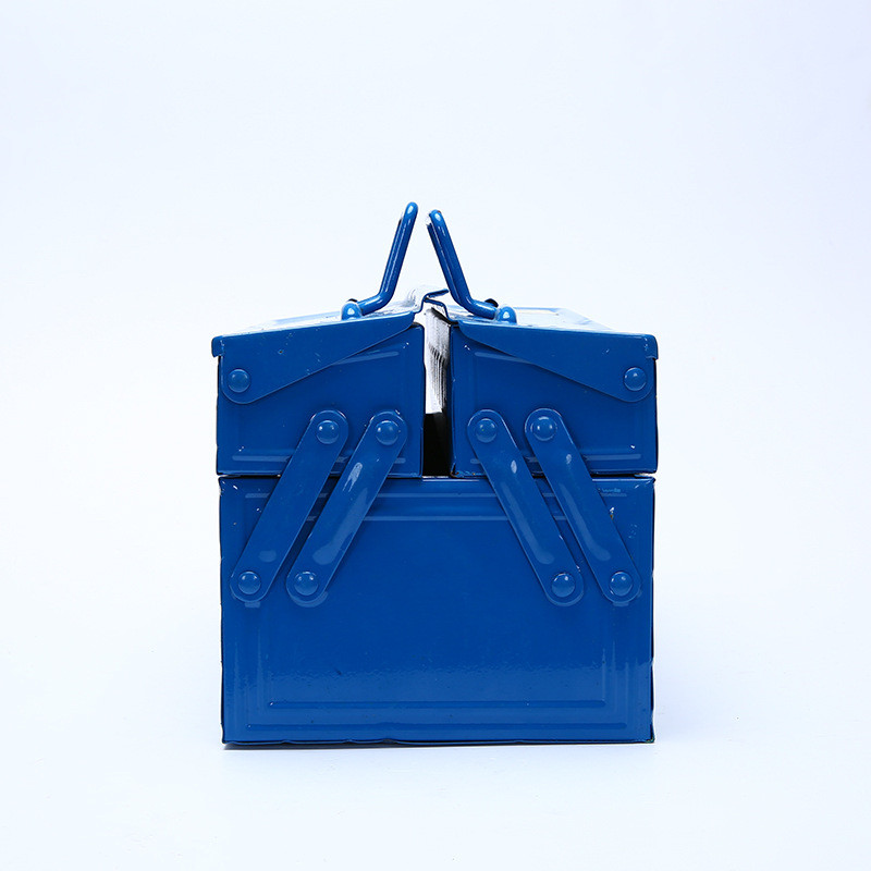 Metallist tööriistakast, kaasaskantav 3-aluseline konsoolne terasest tööriistakast tööriistade hoiustamise korraldaja kodu elektriku riistvara remondiks 34x16x15cm