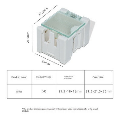 Cutie de depozitare pentru componente electronice cu montare Smt 10/20 buc. Cutie de componente pentru cip de rezistență IC Cutie de plastic combinată