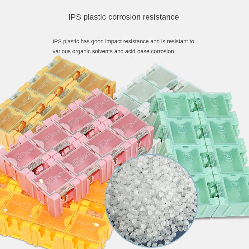 Cutie de depozitare pentru componente electronice cu montare Smt 10/20 buc. Cutie de componente pentru cip de rezistență IC Cutie de plastic combinată