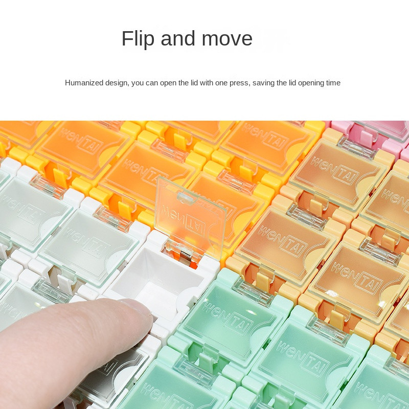 Cutie de depozitare pentru componente electronice cu montare Smt 10/20 buc. Cutie de componente pentru cip de rezistență IC Cutie de plastic combinată