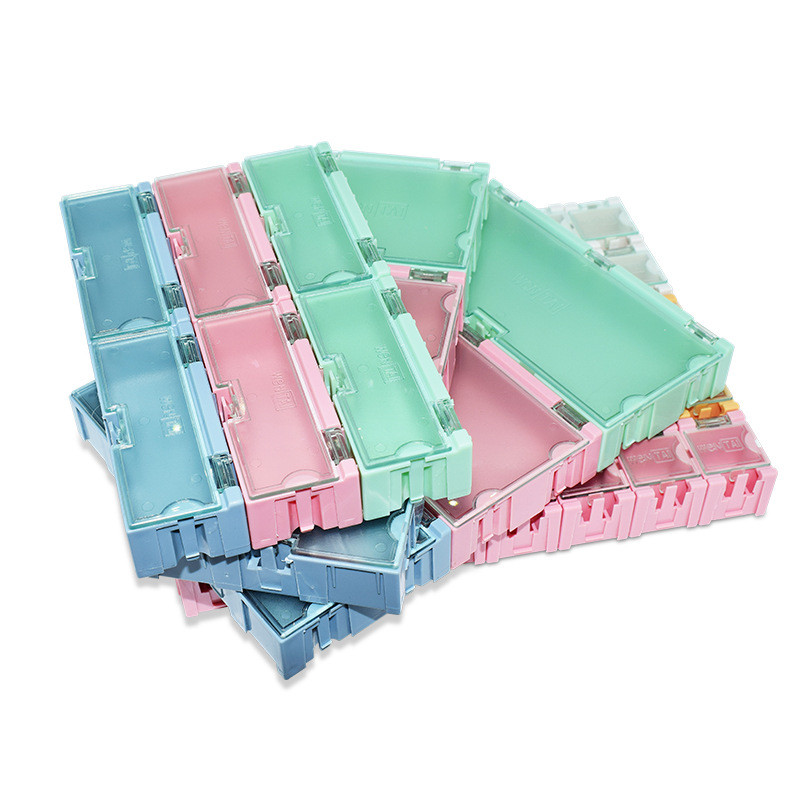 Cutie de depozitare pentru componente electronice cu montare Smt 10/20 buc. Cutie de componente pentru cip de rezistență IC Cutie de plastic combinată