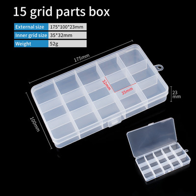 LUXIANZI átlátszó műanyag tárolódoboz, porálló, hordozható ékszer, hardver szerszámok kis csavaros elektronikus alkatrészek rendező tok