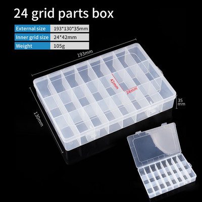 LUXIANZI átlátszó műanyag tárolódoboz, porálló, hordozható ékszer, hardver szerszámok kis csavaros elektronikus alkatrészek rendező tok