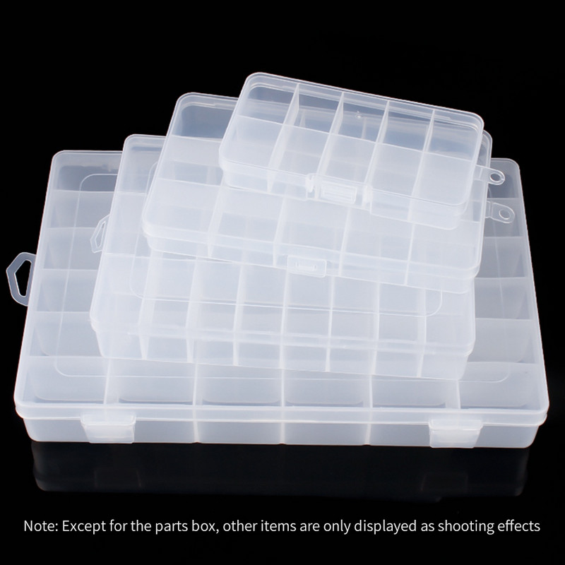 LUXIANZI átlátszó műanyag tárolódoboz, porálló, hordozható ékszer, hardver szerszámok kis csavaros elektronikus alkatrészek rendező tok