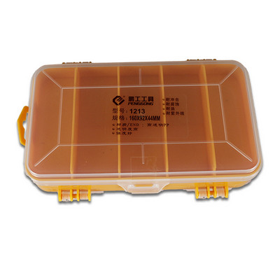 Hordozható átlátszó szerszámok tok Csavarok Tároló doboz Kétoldalas többfunkciós műanyag rendező tartály 13 rácsos szerszámos dobozok