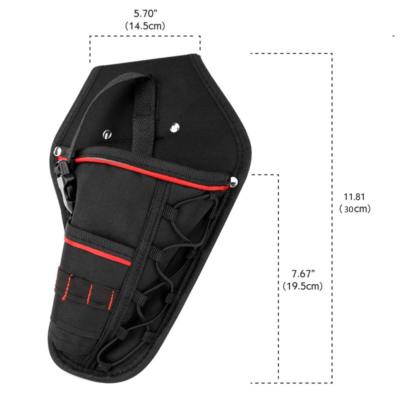 Urbju apvalks Ūdensnecaurlaidīgs triecienurbjmašīnas turētājs Daudzfunkcionāls elektriskais instrumentu maisiņš ar jostas siksnu uzgriežņu āmuram