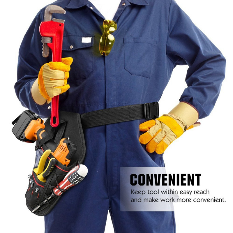 Urbju apvalks Ūdensnecaurlaidīgs triecienurbjmašīnas turētājs Daudzfunkcionāls elektriskais instrumentu maisiņš ar jostas siksnu uzgriežņu āmuram