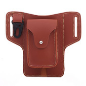 Geantă pentru bărbați, curea din piele PU, cutie pentru șold, cutie pentru brichetă, husă în aer liber, pentru bărbați, cu telefon mobil de 6-7,5 inci.