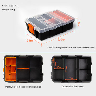 Dėžės reikmenims, plastikinės dėžutės laikymo dėžė su nuimamais skirstytuvais, žvejybos reikmenų laikymo dėžė S, M, L dydžio
