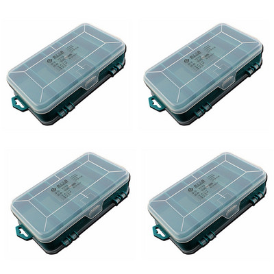 4X PENGGONG 13 Grids Tool Box Διπλής όψης Toolbox Organizer Κουτί αποθήκευσης Πολυλειτουργική θήκη εργαλείων για μικρά εξαρτήματα