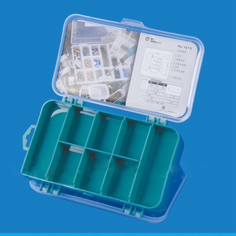 4X PENGGONG 13 Grids Tool Box Διπλής όψης Toolbox Organizer Κουτί αποθήκευσης Πολυλειτουργική θήκη εργαλείων για μικρά εξαρτήματα