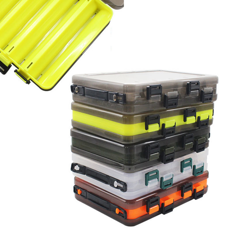 Makšķerēšanas mānekļu kastes kaste 12 un 14 istabas divpusēja rīku kaste makšķerēšanai Divpusēja ēsmas/āķa kaste plastmasas uzglabāšanas kaste Makšķerēšanas piederumi