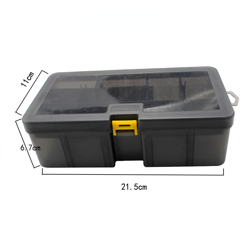 21,5x11x6,7 cm szürke Levehető kétrétegű szerszámos doboz Luya Box csalihorog Tartozékok Nagy kapacitású horgászfelszerelés tároló