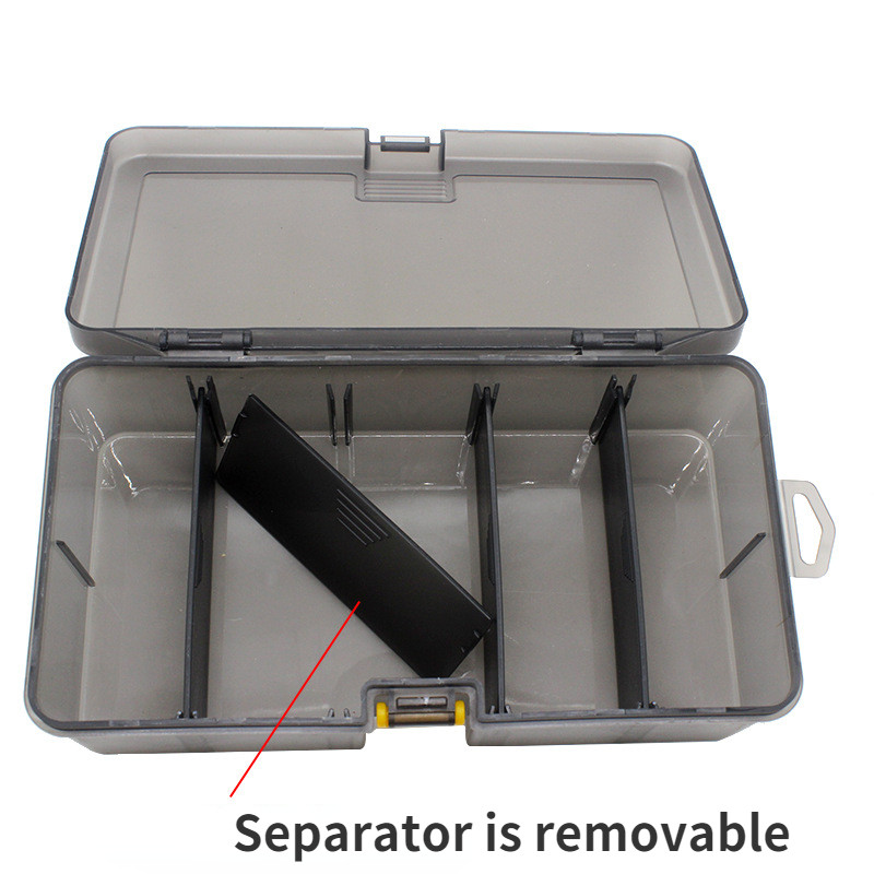 21,5x11x6,7 cm szürke Levehető kétrétegű szerszámos doboz Luya Box csalihorog Tartozékok Nagy kapacitású horgászfelszerelés tároló