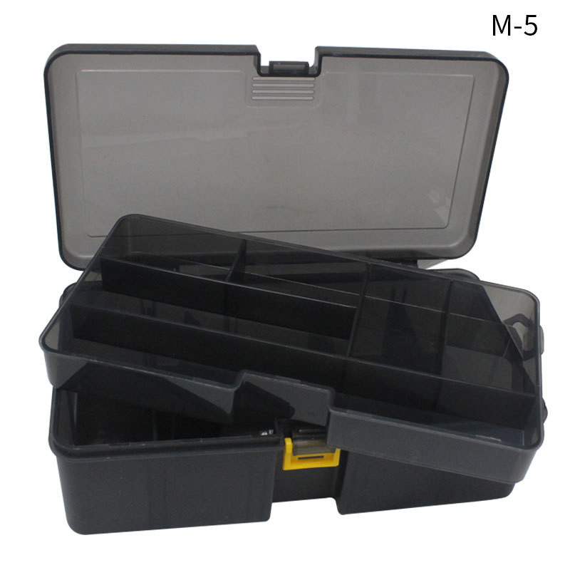 21,5x11x6,7 cm szürke Levehető kétrétegű szerszámos doboz Luya Box csalihorog Tartozékok Nagy kapacitású horgászfelszerelés tároló