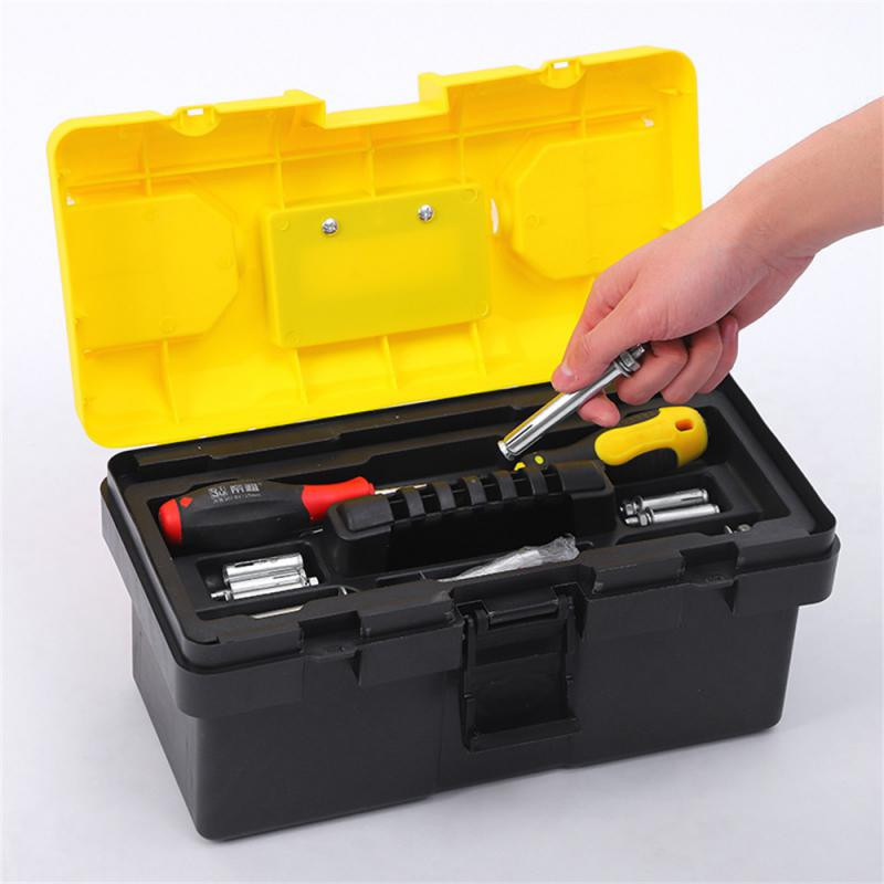 Műanyag villanyszerelő szerszámtároló láda Vastagított műanyag villanyszerelő karbantartó autódoboz Nagy hely Szerszámok Szervezők Szerszámosláda