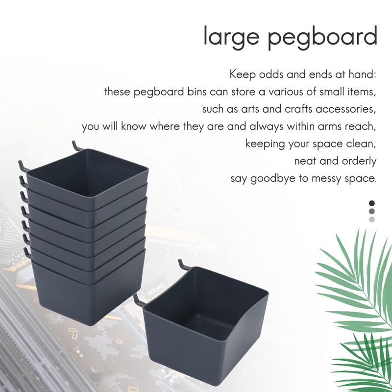 8 τεμάχια Pegboard Bins Kit Ανταλλακτικά Pegboard Αξεσουάρ Pegboard Κάδοι πάγκου εργασίας για οργάνωση υλικού