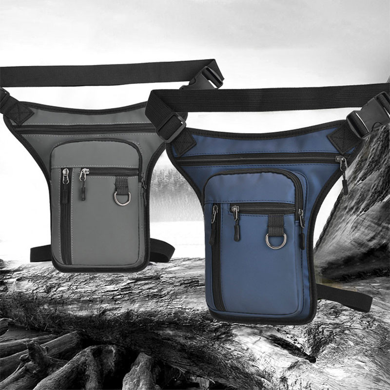 Motorkerékpár Drop derék lábtáska EVA vízálló láb oldaltáska öv csípő poggyász táskák Motoros telefon pénztárca Fanny Pack Bag M