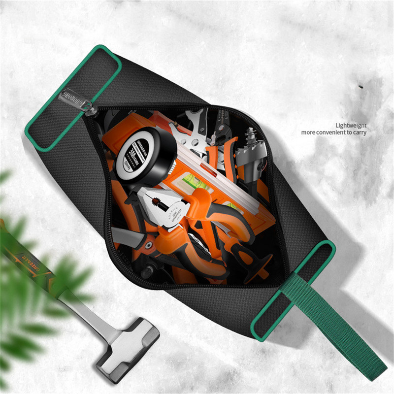 Oxford vászon szerszámtáska Többfunkciós, több zsebes szerszámos rendezőtáskák Vízálló leesésgátló kézitáska Villanyszerelő tároló szerszámtáska