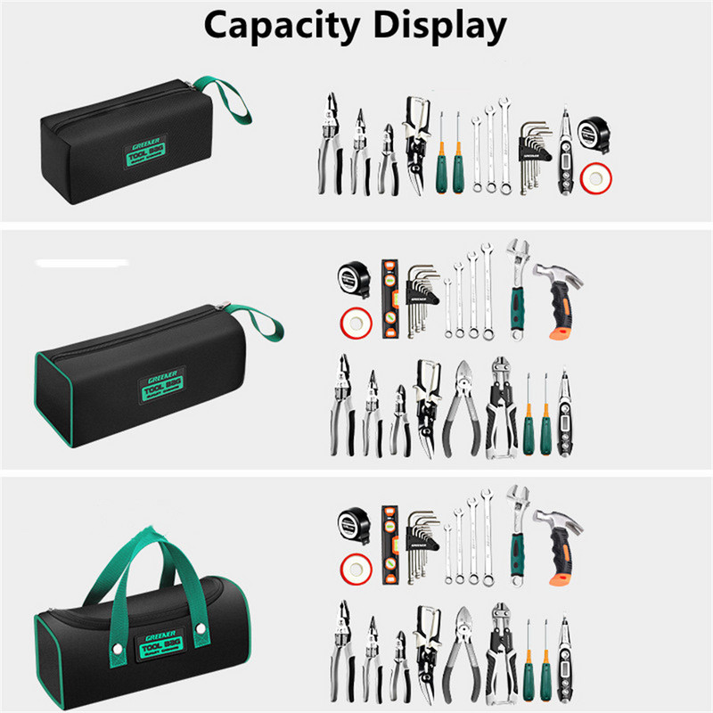 Oxford vászon szerszámtáska Többfunkciós, több zsebes szerszámos rendezőtáskák Vízálló leesésgátló kézitáska Villanyszerelő tároló szerszámtáska
