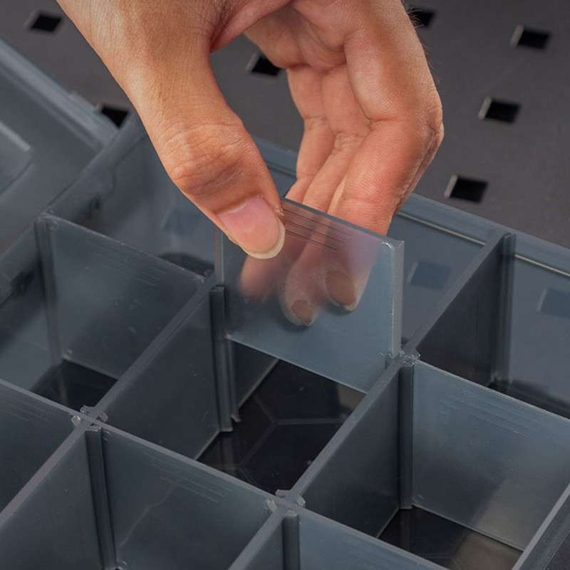 1 db Műanyag tárolódobozok Rések Állítható csomagolás Átlátszó szerszámtok Alkatrészek Csavaros kézműves szervező