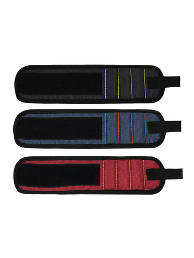 Μαγνητικό λουράκι στήριξης καρπού με ισχυρούς μαγνήτες για βίδες στήριξης ζώνης βραχιόλι νυχιών Τσοκ αθλητικό κόκκινο/μπλε/μαύρο