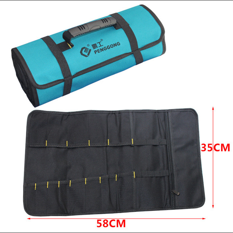 600D Oxford Clothes Rolling Tool Somas Somas Profesionāli Elektriķi Organizators Daudzfunkcionāls auto remonta komplekts Soma 58*35cm