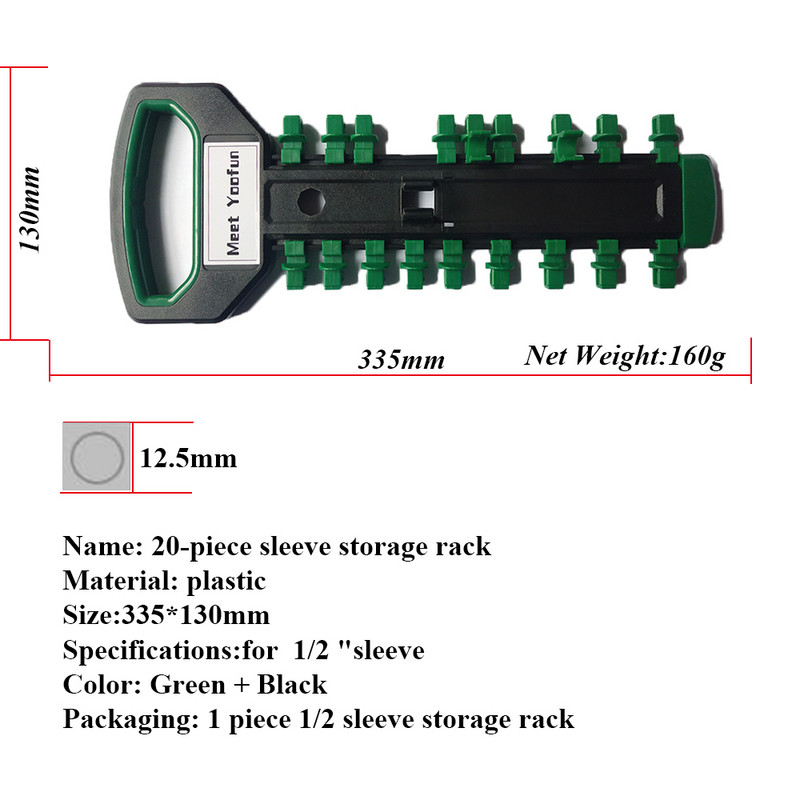 Πρίζα γαλλικού κλειδιού ράφι θήκη αποθήκευσης Πλαστική υποδοχή δίσκος εργαλείων οργάνωση Τσάντα Εργαλεία χειρός Keeper Ράφι 12/20 τμχ