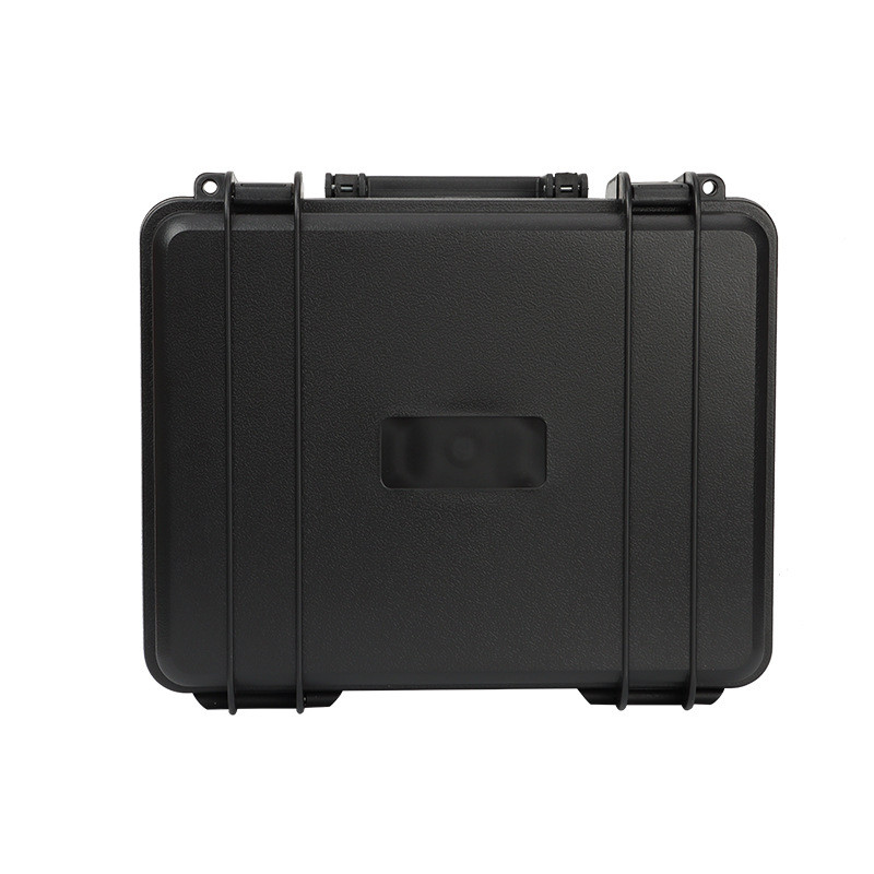 Műanyag kemény tok, 29x25x13 cm, hordozható, védő, kemény fényképezőgép-tok, ütésálló laptophoz, fényképezőgéphez és egyebekhez, fekete