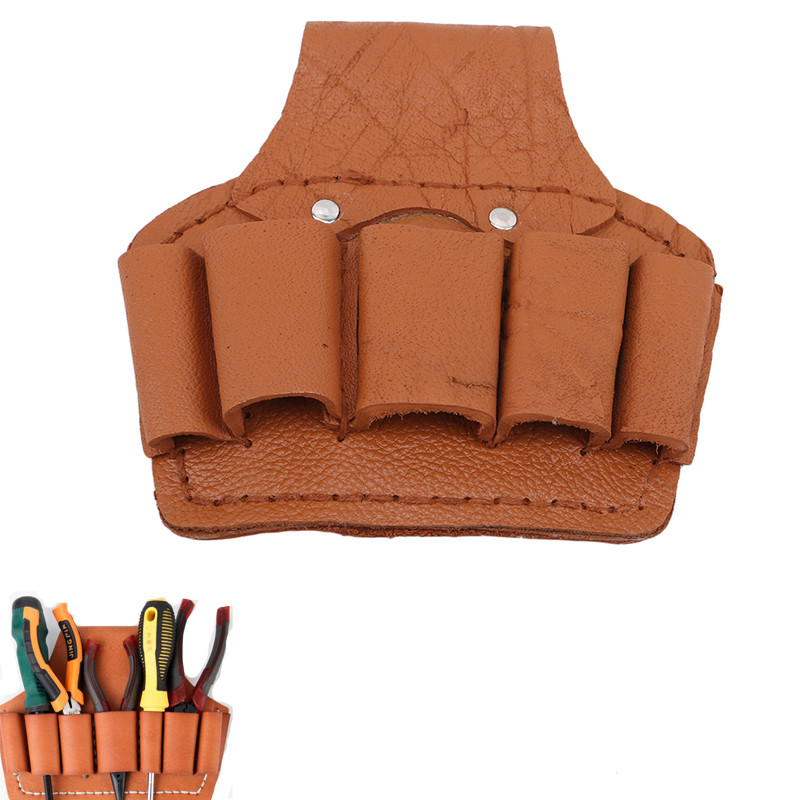 Geantă de scule din piele de vacă, reparație multifuncțională, impermeabilă, purtabilă, pentru agățat în talie de electrician