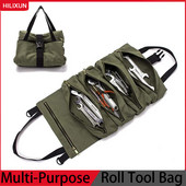 Hordozható szerszámos táska tok csavarkulcs Csavarhúzó fogó tekercstáska tok Vászon tekercses szerszámtáska rendező szerszámok tárolótáska tok Сумка