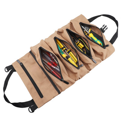 Hordozható szerszámos táska tok csavarkulcs Csavarhúzó fogó tekercstáska tok Vászon tekercses szerszámtáska rendező szerszámok tárolótáska tok Сумка