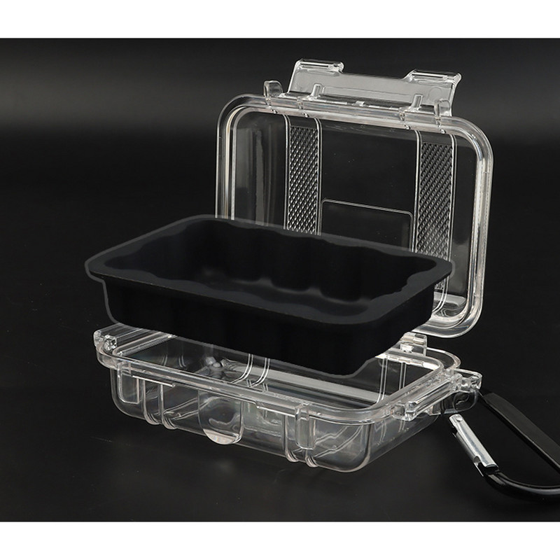 Átlátszó mini tároló műanyag tok kis kapacitású akasztós doboz sport karabiner ütésálló EDC szerszámok boltja hordozható szerszámosláda