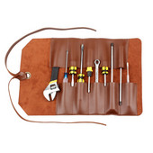 Bőr feltekerhető szerszámtasak Tartós csavarkulcs szerszámtároló táska Praktikus szerszámszervező tasak, könnyen hordozható, vésőkhöz is alkalmas