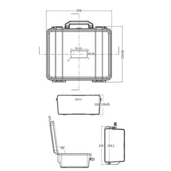 280x240x130mm Кутия за инструменти за инструменти за безопасност ABS пластмаса Кутия за инструменти за съхранение на оборудване Калъф за инструменти Външен куфар с пяна вътре