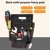 Geantă de depozitare pentru scule Buzunare multiple Fermoar neted Cârlig lateral Geantă pentru instrumente pentru talie Cheie impermeabilă Set de instrumente pentru șurubelniță pentru exterior