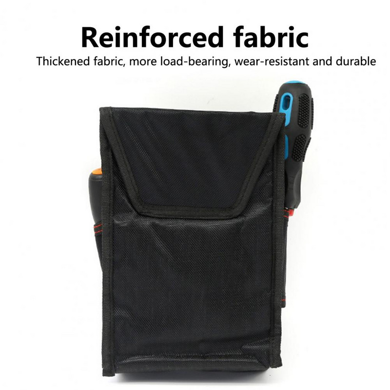 Geantă de depozitare pentru scule Buzunare multiple Fermoar neted Cârlig lateral Geantă pentru instrumente pentru talie Cheie impermeabilă Set de instrumente pentru șurubelniță pentru exterior