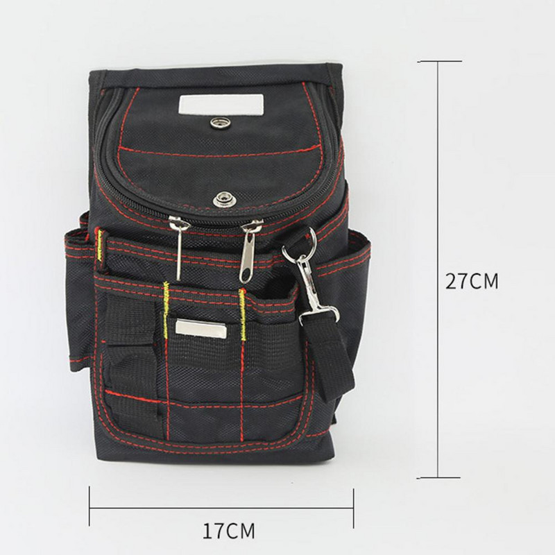 Geantă de depozitare pentru scule Buzunare multiple Fermoar neted Cârlig lateral Geantă pentru instrumente pentru talie Cheie impermeabilă Set de instrumente pentru șurubelniță pentru exterior