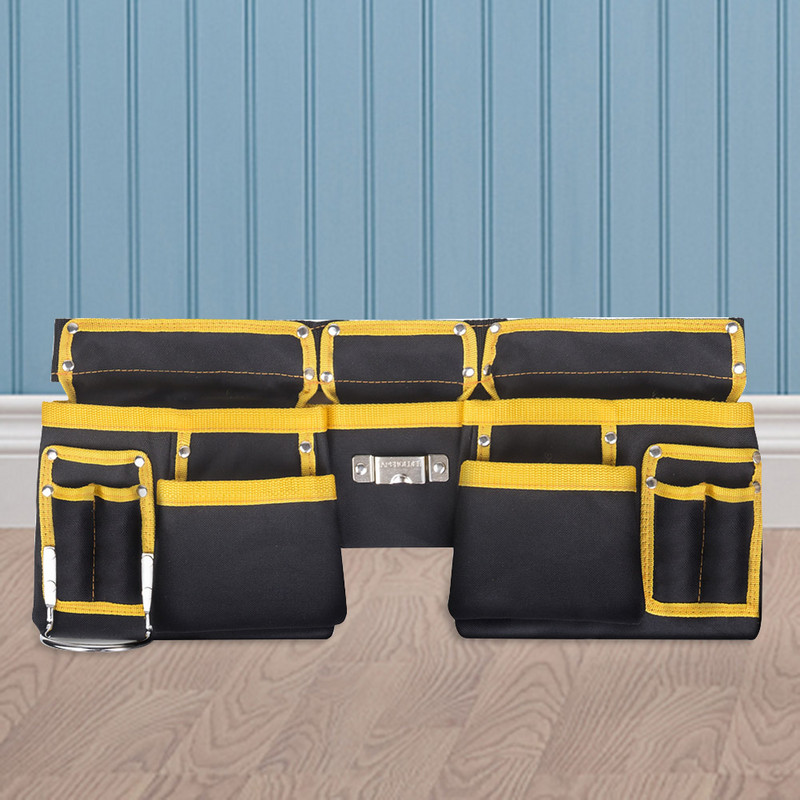 Oxfordi riidest taskutööriistakott Kiirvabastusega pandlaga reguleeritav tööriistakott koos vöörihmaga, vastupidav puuseppadele ja ehitajatele