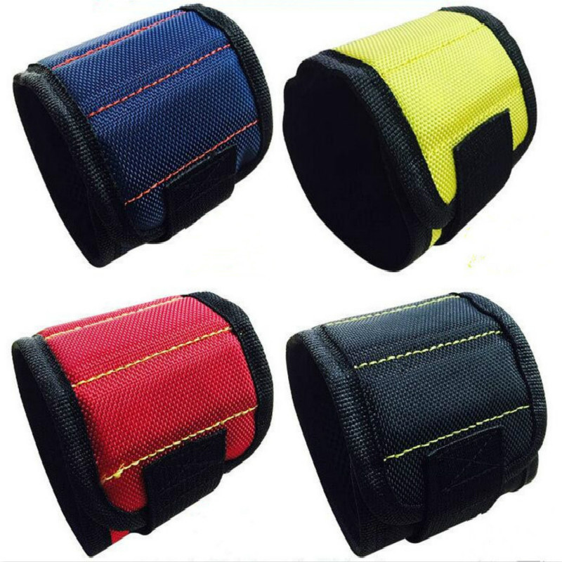 Magnētiskā aproce pārnēsājama instrumentu soma ar 3 magnētiem elektriķa rokas instrumenta jostas skrūvēm, nagiem urbjmašīnas rokassprādze labošanas instrumentam