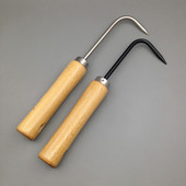 21,5 cm tugev süsinikterasest bonsai tööriistade konks Puidust käepide Vastupidav murukonks Tugev rohujuure konks