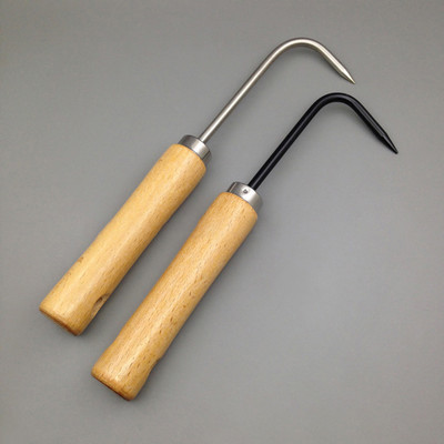 Cârlig pentru instrumente bonsai din oțel carbon ferm de 21,5 cm Mâner din lemn Cârlig durabil pentru iarbă Cârlig robust pentru rădăcină de iarbă