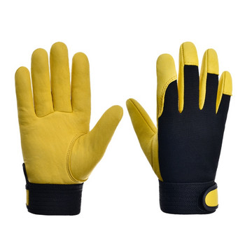 Φορητά γάντια εργασίας βοηθητικής χρήσης για άντρες Γυναικεία γάντια κηπουρικής απομίμηση δέρματος προβάτου Dexterity αναπνέουσα σχεδίαση Yellow Dropship