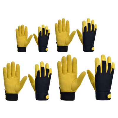 Преносими помощни работни ръкавици за мъже, жени, градински ръкавици, имитация на овча кожа, ловкост, дишащ дизайн, жълт дропшип