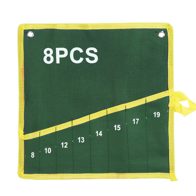 6/8/10/12/14/25 Zsebek Kulcskulcs Feltekerhető Tároló Szervezőtáska Tasak Dupla nyitású, dupla eltolt gyűrűs villáskulcs szerszámtáska